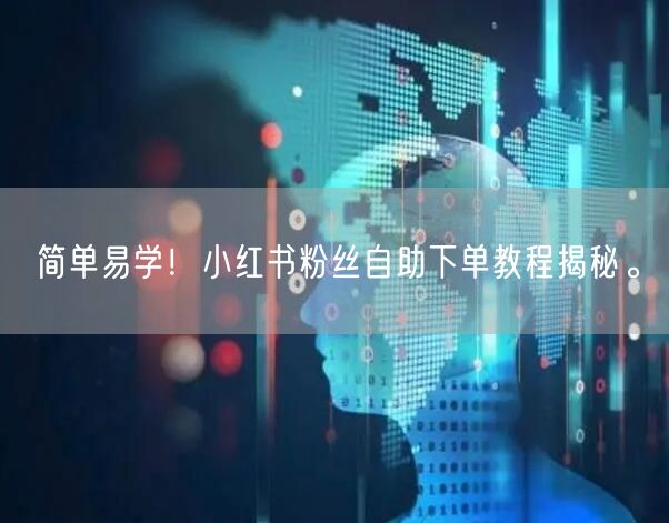 简单易学！小红书粉丝自助下单教程揭秘。