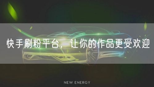 快手刷粉平台，让你的作品更受欢迎