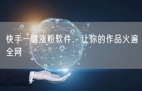 快手一键涨粉软件，让你的作品火遍全网