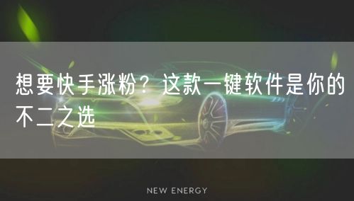 想要快手涨粉？这款一键软件是你的不二之选