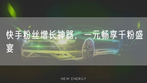 快手粉丝增长神器，一元畅享千粉盛宴