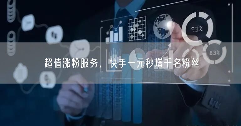 超值涨粉服务，快手一元秒增千名粉丝