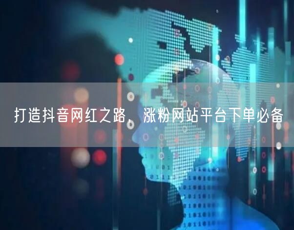 打造抖音网红之路，涨粉网站平台下单必备