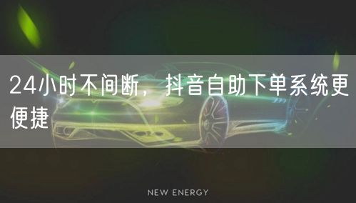 24小时不间断，抖音自助下单系统更便捷