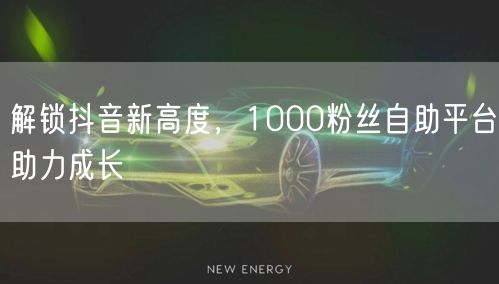 解锁抖音新高度，1000粉丝自助平台助力成长