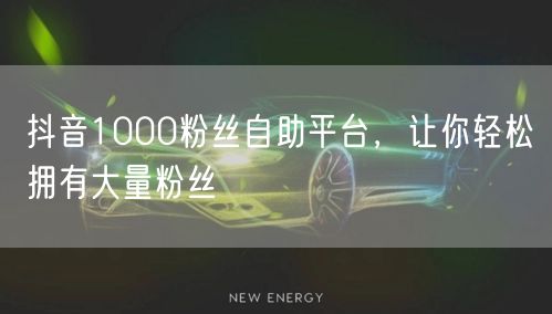 抖音1000粉丝自助平台，让你轻松拥有大量粉丝