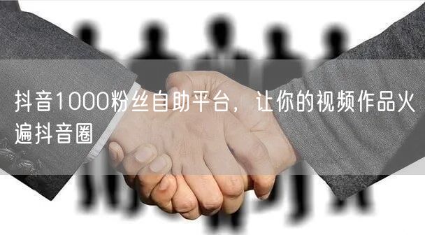 抖音1000粉丝自助平台，让你的视频作品火遍抖音圈