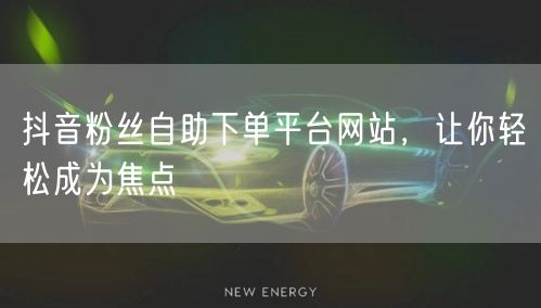 抖音粉丝自助下单平台网站，让你轻松成为焦点