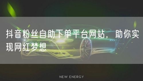 抖音粉丝自助下单平台网站，助你实现网红梦想