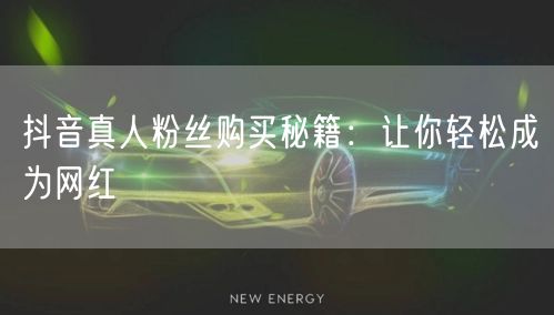 抖音真人粉丝购买秘籍：让你轻松成为网红