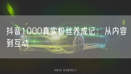 抖音1000真实粉丝养成记：从内容到互动