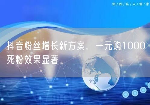 抖音粉丝增长新方案，一元购1000死粉效果显著