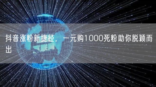 抖音涨粉新捷径，一元购1000死粉助你脱颖而出