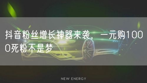 抖音粉丝增长神器来袭，一元购1000死粉不是梦