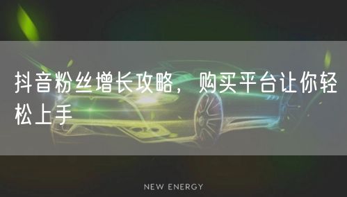 抖音粉丝增长攻略，购买平台让你轻松上手