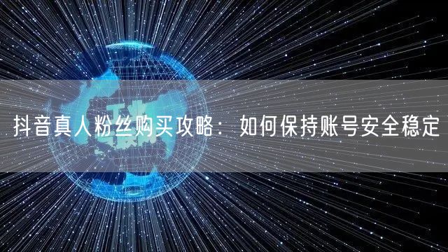 抖音真人粉丝购买攻略：如何保持账号安全稳定
