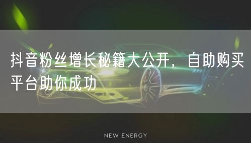 抖音粉丝增长秘籍大公开，自助购买平台助你成功