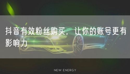 抖音有效粉丝购买，让你的账号更有影响力