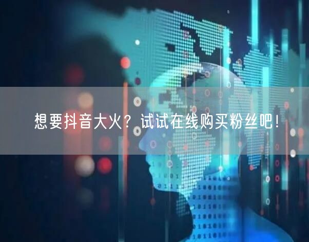 想要抖音大火？试试在线购买粉丝吧！