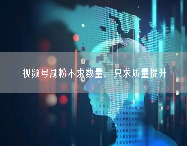 视频号刷粉不求数量，只求质量提升