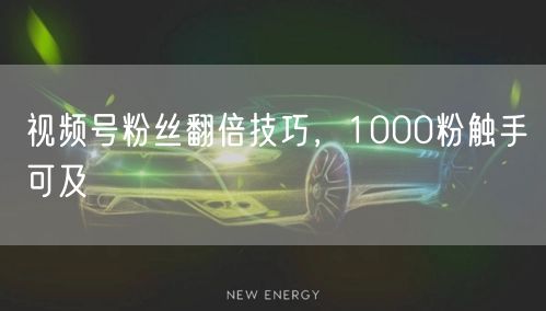 视频号粉丝翻倍技巧，1000粉触手可及