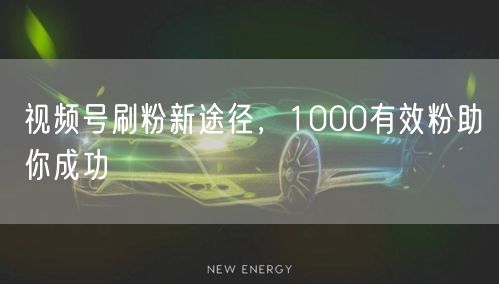 视频号刷粉新途径，1000有效粉助你成功