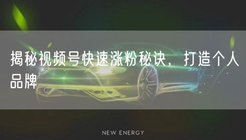 揭秘视频号快速涨粉秘诀，打造个人品牌