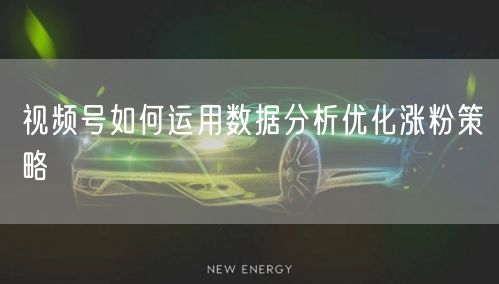 视频号如何运用数据分析优化涨粉策略