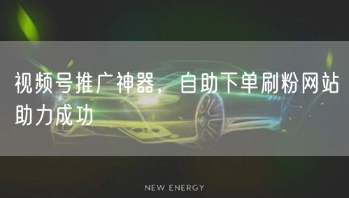 视频号推广神器，自助下单刷粉网站助力成功