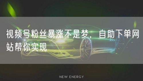 视频号粉丝暴涨不是梦，自助下单网站帮你实现