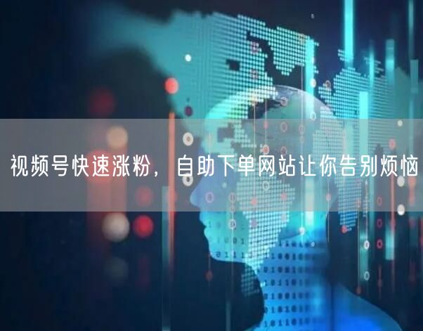 视频号快速涨粉，自助下单网站让你告别烦恼