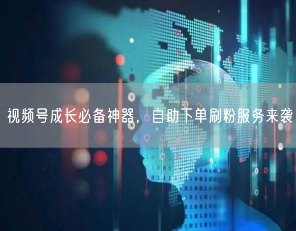 视频号成长必备神器，自助下单刷粉服务来袭