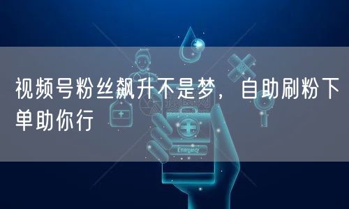 视频号粉丝飙升不是梦，自助刷粉下单助你行