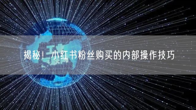 揭秘！小红书粉丝购买的内部操作技巧