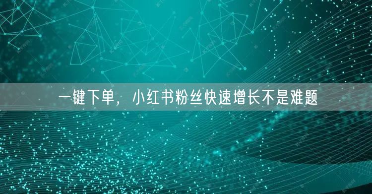 一键下单，小红书粉丝快速增长不是难题