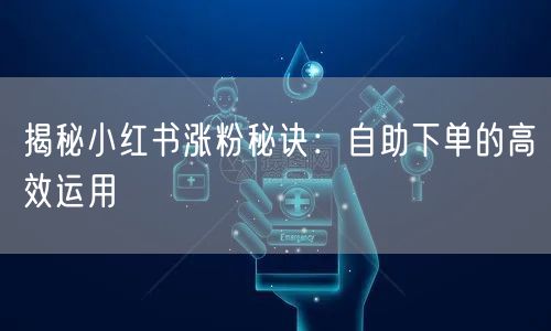 揭秘小红书涨粉秘诀：自助下单的高效运用