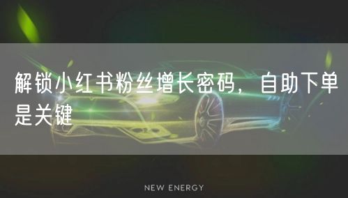 解锁小红书粉丝增长密码，自助下单是关键