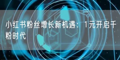 小红书粉丝增长新机遇：1元开启千粉时代