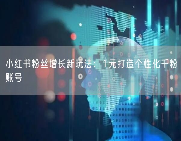 小红书粉丝增长新玩法：1元打造个性化千粉账号