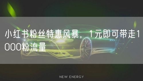 小红书粉丝特惠风暴，1元即可带走1000粉流量
