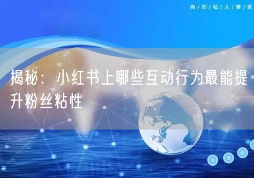 揭秘：小红书上哪些互动行为最能提升粉丝粘性