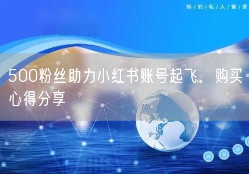 500粉丝助力小红书账号起飞，购买心得分享