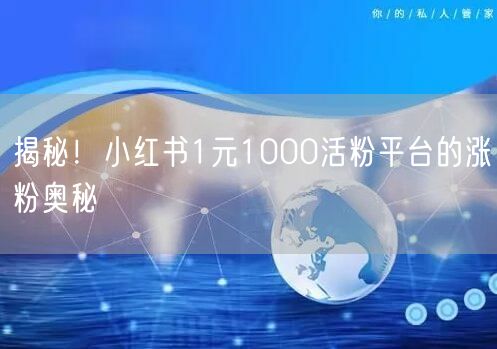 揭秘！小红书1元1000活粉平台的涨粉奥秘