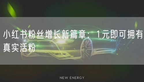 小红书粉丝增长新篇章：1元即可拥有真实活粉