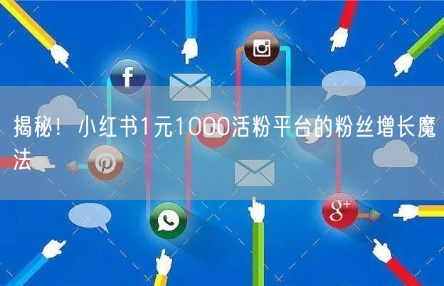 揭秘！小红书1元1000活粉平台的粉丝增长魔法