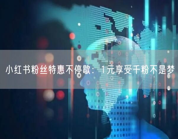 小红书粉丝特惠不停歇：1元享受千粉不是梦