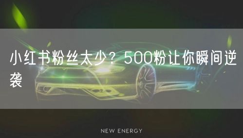 小红书粉丝太少？500粉让你瞬间逆袭