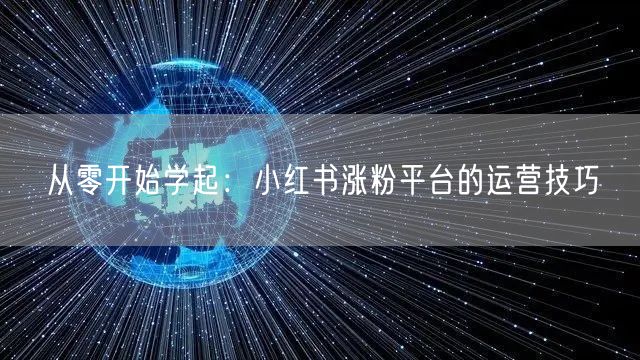 从零开始学起：小红书涨粉平台的运营技巧