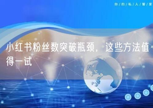 小红书粉丝数突破瓶颈，这些方法值得一试