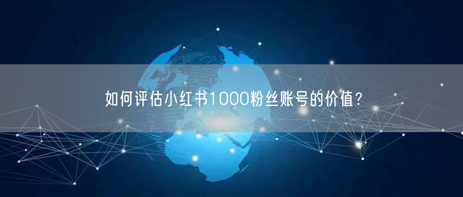 如何评估小红书1000粉丝账号的价值？